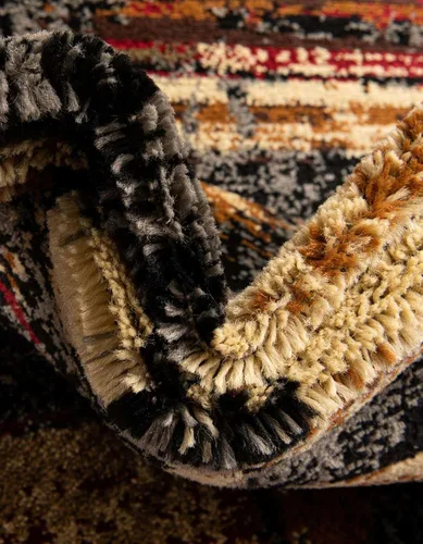 Vista 6 de Unique Loom Saturn Collection - Alfombra de área Vue (Runner 2 pies 2 pulgadas x 5 pies 0 pulgadas, multi/beige)