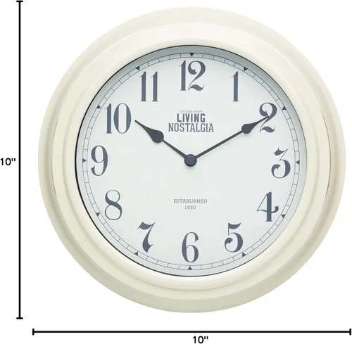 Vista 5 de KitchenCraft Living Nostalgia - Reloj de pared analógico, color crema antiguo, 10.0 in (10 pulgadas)