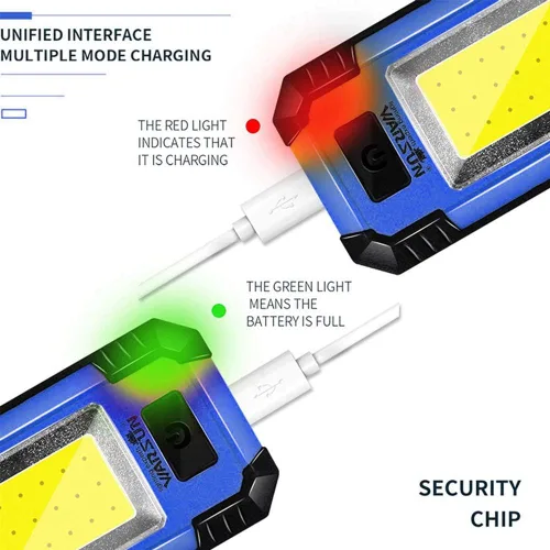 Vista 4 de WARSUN Y36 y Y40 - Luz de trabajo LED recargable, magnética, portátil, mecánica, funciona con pilas, 1200 lúmenes, súper brillante para reparación