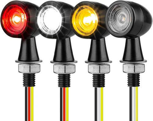 Vista 17 de Intermitentes LED para Motocicleta Mini Señales Giratorias Pequeñas Luz Indicadora Micro Delantera Trasera Compatible con Harley Davidson Honda