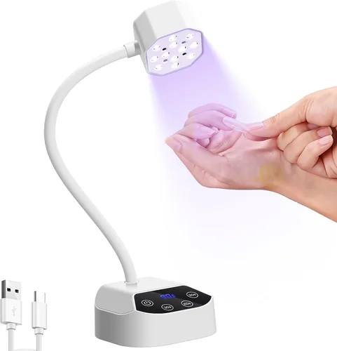 Vista 10 de Lámpara de uñas UV: 36W Mini luz UV para esmalte de uñas de gel 50mW/cm² Luz LED recargable de uñas de cuello de cisne Secador de uñas con 12 LED, 4