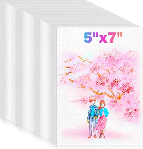 Vista 8 de 100 hojas de papel de acuarela, papel de color agua blanca de 4 x 6 pulgadas, 140 libras/10.58 oz/m², papel de color agua de prensa en frío