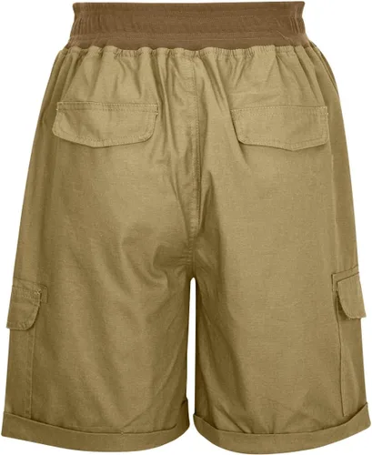 Vista 4 de DASAYO Womens 2023 Drawstring Cargo Shorts Shorts Side Pockets Rolled Hem Micro Elastic Shorts High Waist Regular Walk Shorts