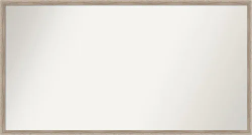 Vista 84 de Amanti Art Espejo de baño blanco para sobre el fregadero, 24 x 27 pulgadas, espejo de tocador rectangular con cuña de madera dura, marco de madera