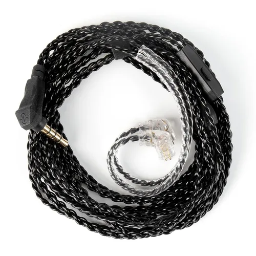 Vista 12 de Cable IEM de 2M 2 pines, cables de auriculares de 2 metros de largo con cable de extensión de auriculares chapado en plata compatible con Moondrop