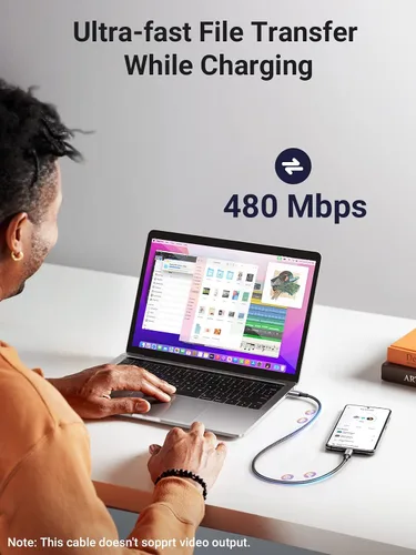 Vista 6 de UGREEN 100W USB C to USB C Cable, Fast Charging, 2-Pack, 1.6ft, Black Negro