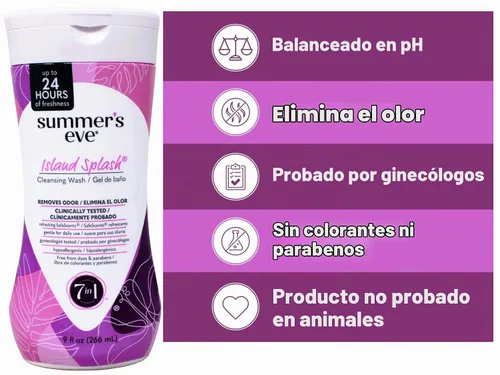 Vista 2 de Summer's Eve Lavado limpiador para pieles sensibles, Island Splash 9 oz