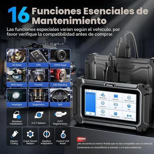Vista 2 de XTOOL D5S OBD2 escáner, 16 reinicios, herramienta de escaneo de transmisión ABS SRS del motor Car Scanner for EPB/Throttle/Crank Sensor Relearn
