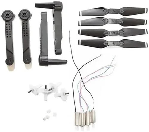 Vista 2 de Ajuste para E99 Pro Rc Drone Piezas de repuesto Motores Motores Quadcopter Brazo Hélice Cuchillas de Repuesto de engranajes (juego 1)