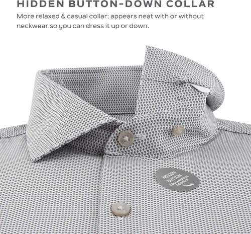 Vista 3 de Van Heusen Camisa de vestir para hombre, ajustada, elástica para viajeros