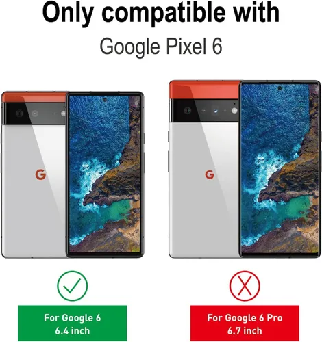 Vista 2 de Pixel 6 - Protector de pantalla de vidrio templado con protector de lente de cámara para Google Pixel 6 [desbloqueo de huellas dactilares]