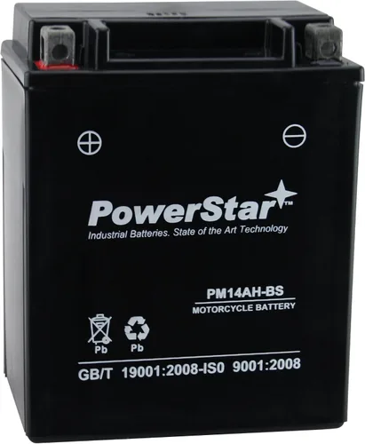 Vista 3 de PowerStar Batería ATV YTX14AH-BS compatible con Polaris Xpedition 425