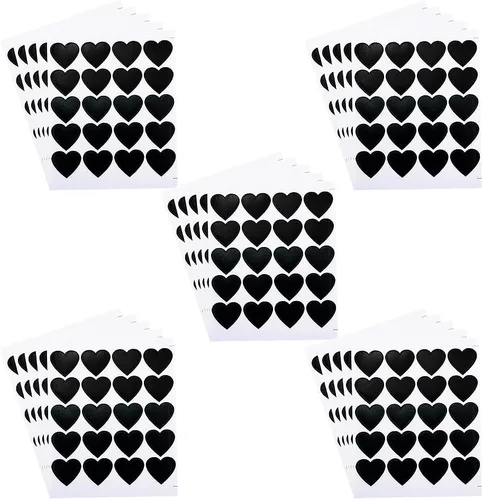 Vista 3 de SaktopDeco 500 calcomanías de corazón negro con forma de corazón oscuro, autoadhesivas, góticas, álbumes de recortes, calcomanías para manualidades