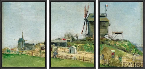 Vista 12 de wall26 Lienzo enmarcado para pared, juego de arte con flores de almendra de Vincent Van Gogh, naturaleza, ilustraciones de área silvestre, bellas