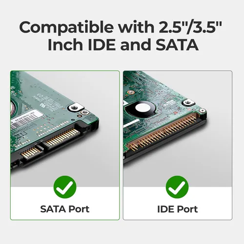 Vista 7 de Kit de adaptador de disco duro externo conversor de Unitek USB C a IDE y SATA para discos duros/SSD de 2.5/3.5 pulgadas universales, función