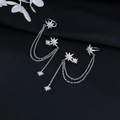 Vista 6 de SLUYNZ - Aretes de plata de ley 925 con diseño de estrella, para mujeres, adolescentes, niñas, aretes de estrella
