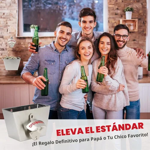 Vista 8 de kilofly 2 juegos de abrebotellas de cerveza tapa colector cubo hombre cueva regalo montado en la pared
