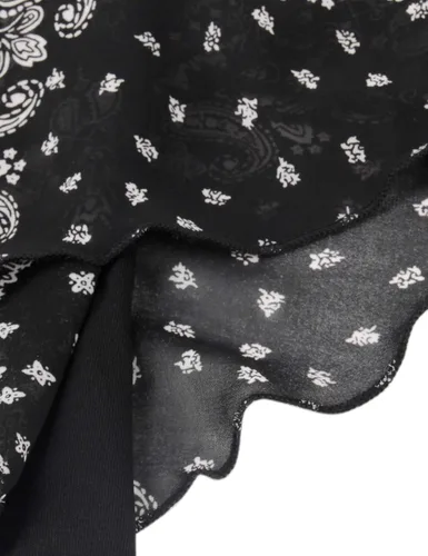 Vista 5 de Lotusmile - Blusa ligera con estampado, escalonada, de doble capa, de chifón tipo poncho, para mujer