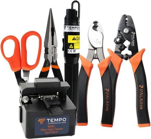Vista 3 de Paladin Tools - Kit de herramientas de fibra óptica de grado profesional FTK-T - Cortar, pelar, terminar cables de fibra óptica