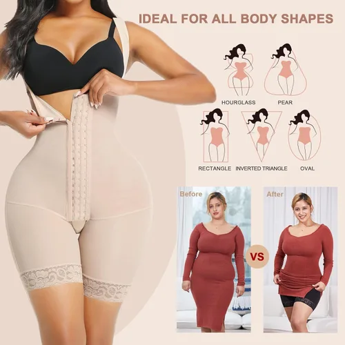 Vista 6 de Lover-Beauty Shapewear for Women Tummy Control Fajas Colombianas Plus Size Butt Lifter Body Shaper for Women Bodysuit