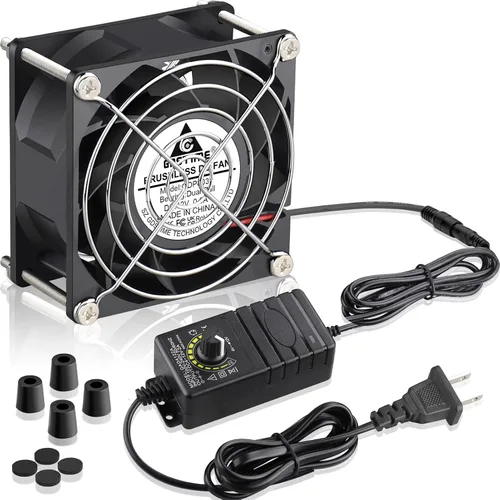 Vista 8 de GDSTIME Ventilador de computadora de 3.150 in con enchufe de CA, ventilador 110 V, 120 V, 220 V, 240 V, pequeña caja sin escobillas de 12 V