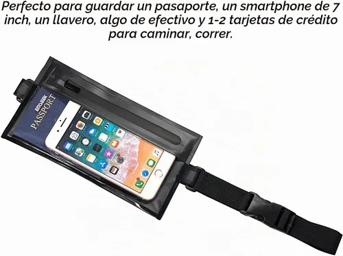 Vista 4 de Cangurera pequeña para viaje, resistente al agua Negro