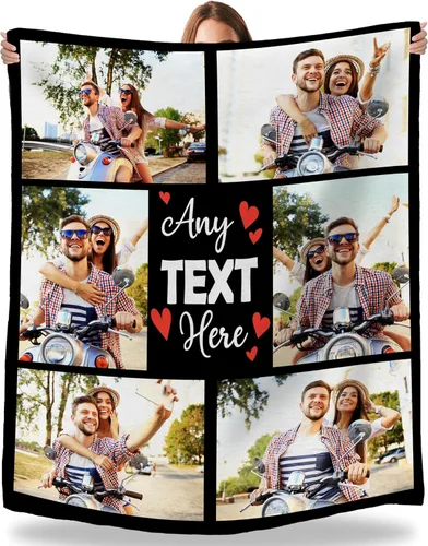 Vista 23 de Artsadd Manta personalizada con fotos, nombre, fotos personalizadas, regalos personalizados para adultos, mamá, papá, hija, bebé, mejor amigo