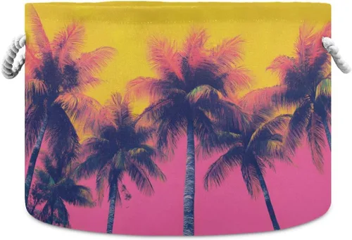 Vista 23 de Cesta de almacenamiento grande plegable bolsa de ropa redonda plegable de tela para la ropa sucia cesta plegable cubo de lavado abstracto moderno