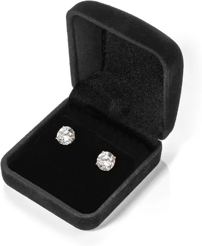 Vista 7 de Aretes de oro macizo de 14 quilates Redondos, peras, ovalados, cojín, esmeralda, princesa y corazón Postes de rosca 0.50 a 4.0 CTW Con caja