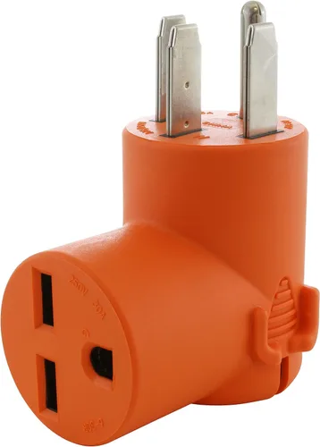 Vista 17 de AC WORKS Adaptador de salida de pared para secadora de 30 amperios y 4 clavijas (para enchufe de secadora de 30 A de 3 clavijas)