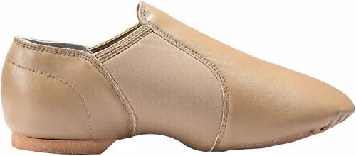 Vista 4 de Dynadans Zapato de jazz sin cordones superior de cuero para mujer, Negro