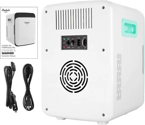 Vista 8 de Cooluli minirefrigerador de 10 L para habitación, auto, escritorio de oficina y dormitorio universitario; enfriador y calentador portátil de 12 V