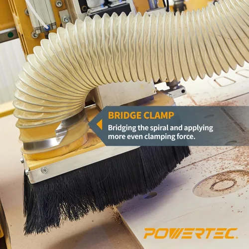 Vista 6 de POWERTEC 70224 Abrazadera de manguera de puente con llave de 2-1/2 pulgadas, llave de tornillo de pulgar, abrazaderas de manguera de acero