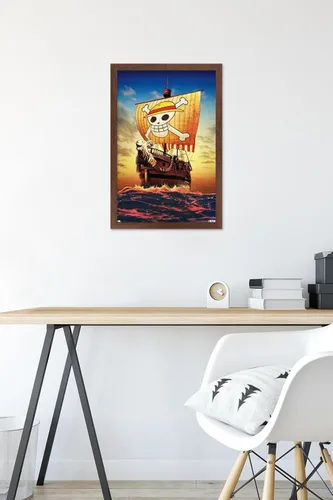 Vista 6 de Trends International Netflix One Piece - Póster de pared de una hoja, 14.72 x 22.37 pulgadas, versión enmarcada de caoba
