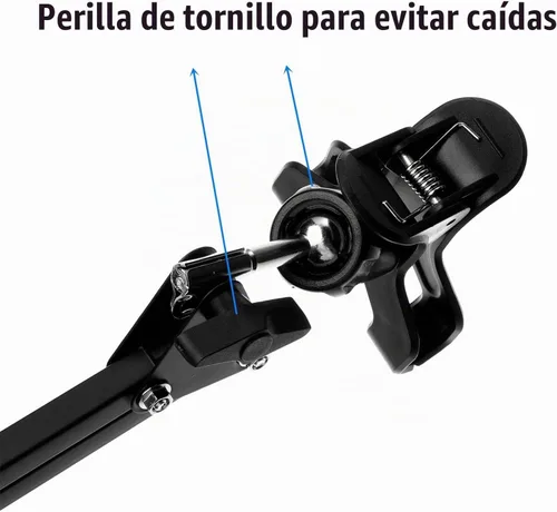 Vista 8 de soporte articulado brazo soporte mesa flexible rotación 360 ° teléfono celular clip titular para todos los teléfonos inteligentes micrófono