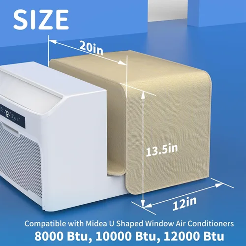 Vista 2 de Air Jade Cubierta de aire acondicionado para ventana, compatible con unidad de aire acondicionado en forma de U Midea, resistente al agua