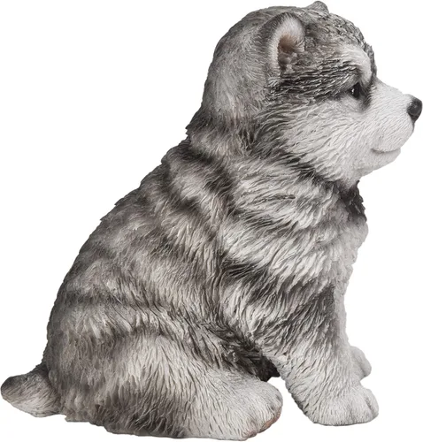 Vista 6 de HI-LINE Regalo Malamute - Estatua sentada para cachorros, color marrón