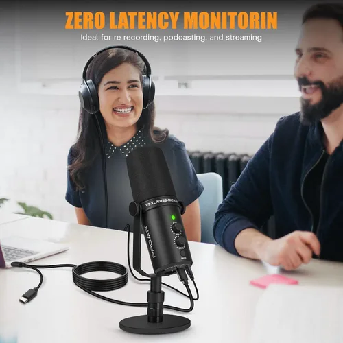 Vista 3 de Micrófono dinámico XLR/USB, micrófono de computadora de PC para podcasting, grabación vocal, transmisión en vivo, juegos, voz en off, kit