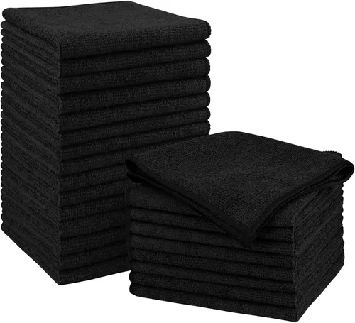 Vista 10 de Orighty Paño de Limpieza de Microfibra Negro, Paquete de 150 Unidades de Suministros de Limpieza Altamente Absorbentes, Trapos de Limpieza de Cocina