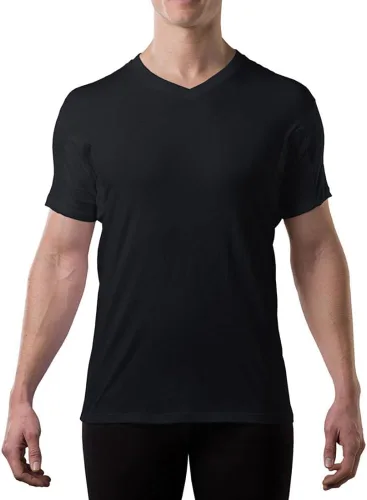 Vista 12 de Camiseta interior de algodón a prueba de sudor para hombre, con cuello en V Blanco