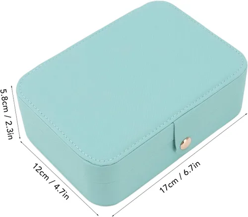 Vista 5 de plplaaoo Joyero organizador de viaje, estuche de joyería de viaje, pequeño organizador portátil, caja de almacenamiento de exhibición, organizador