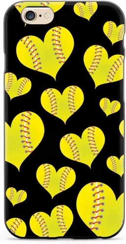 Vista 13 de Inspired Cases - Compatible con iPhone Xs Max - Funda protectora con textura 3D para Apple iPhone Xs Max - Patrón de corazón de sóftbol