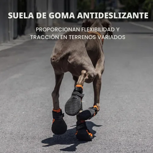 Vista 4 de Zapatos de perro para perros grandes, botines impermeables para pavimento caliente, nieve de invierno, botas antideslizantes para perro con tiras