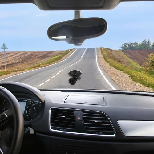Vista 9 de Soporte de ventosa para cámara de tablero de automóvil con base ajustable de cabeza de bola de 360°, soporte de cámara para espejo retrovisor