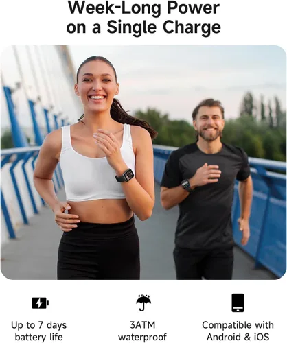 Vista 5 de Woneligo Reloj inteligente para mujer, responder/hacer llamadas, Alexa integrado, pantalla táctil de 1.85 pulgadas, rastreador de actividad física