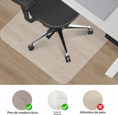 Vista 2 de Tapete para silla de oficina para suelos de madera dura, 36 x 47 pulgadas, protector de piso resistente, fácil de limpiar