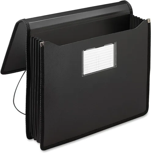 Vista 2 de Smead Cartera de Polímero, Organizador de Archivos Acordeón para Carpetas de Archivos, Tamaño Carta, Negro, Expansión de 5-1/4 Pulgadas, Suministros