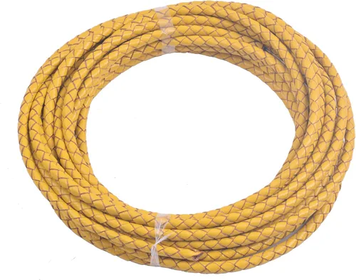 Vista 7 de 2 yardas 8.0mm Cordón redondo de cuero trenzado auténtico marrón antiguo para corbata de bolo