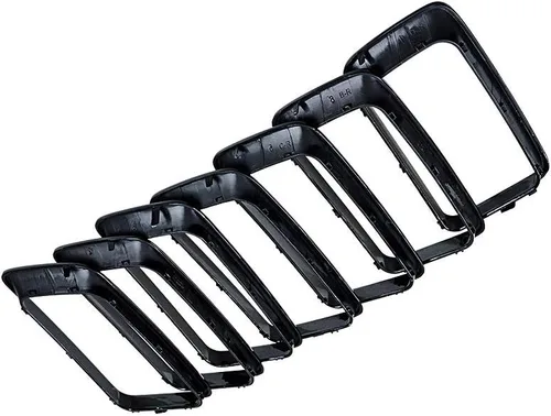 Vista 3 de Astra Depot Compatible con 2014 2015 2016 Jeep Grand Cherokee Kit de insertos de cubierta de rejilla de 7 piezas, negro brillante