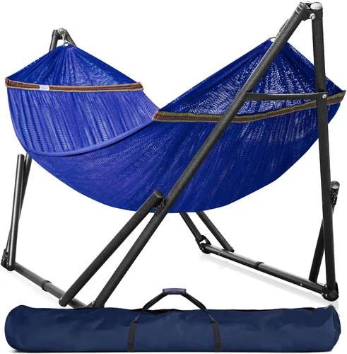 Vista 28 de Tranquillo Hamaca doble universal con soporte incluido para 2 personas/soporte plegable para hamaca de 600 libras de capacidad, estuche portátil 1.